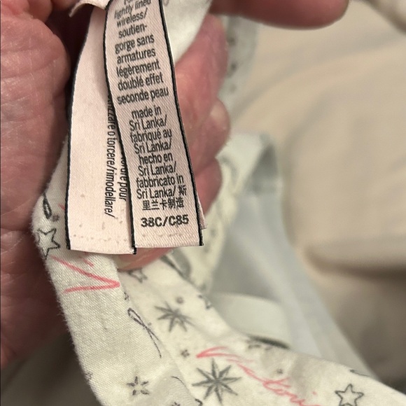 Victoria's Secret Cream Bra with Pink and Gray Accents - Picture 5 of 5